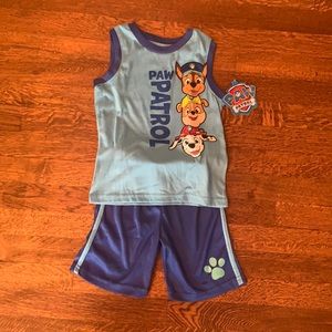 Boys paw patrol shorts set.